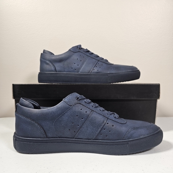 INC International Concepts Mens Zuri Low Top Sneaker Faux Suede Blue Size 9M NEW - Picture 2 of 16